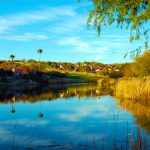 Lake in the middle of the OMNI Tucson National Golf Course in Tucson, Arizona