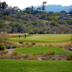 A green and desert landscape at the OMNI Tucson National Golf Course in Tucson Arizona