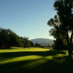 Forty Niner Country Club shadows from trees falling on the fairway at the golf course in tucson arizona