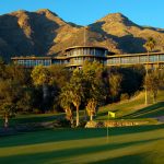 Skyline Country Club - The club house nested at the base of the mountains above the golf homes in Tucson Arizona