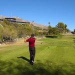 Skyline Country Club - Golfer hitting a fairway shot in the Tucson Arizona golf community